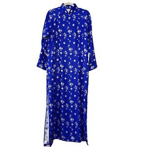 Vintage Blue Silk Cheongsam